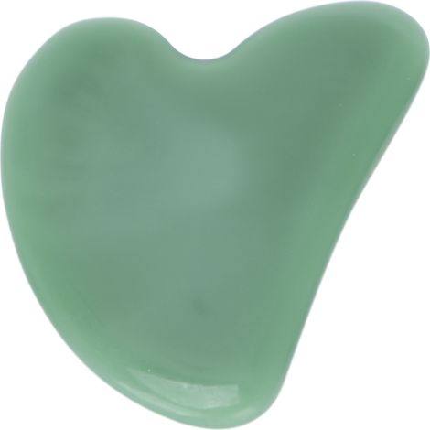 Outil de Gua Sha en Pierre de Jade Vert pour le Visage, Forme Cœur, Massage Anti-Âge et Détente (1/5)