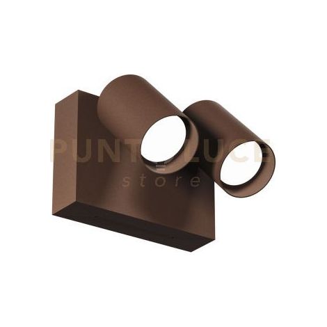 Applique GES2075 orientabile, LED 18W, finitura marrone, CCT 3000K/4000K/6500K, IP65, luce da parete - Gealuce