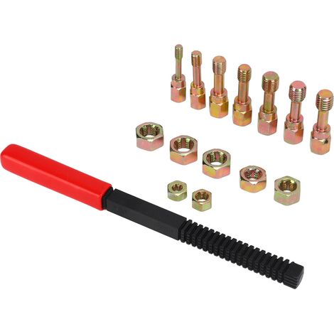 Kit de 15 tarauds métriques en acier au carbone pour le retaraudage et la réparation de filetages (1/5)