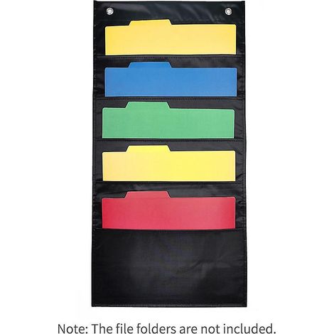 Großer Wand-Aktenorganizer mit 5 Fächern, 2 Haken und Dokumentenhalter
