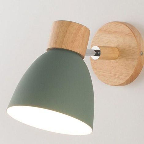 Lampe de chevet nordique en métal et fer, style macaron, applique murale moderne et simple pour chambre à coucher - Verte (1/3)