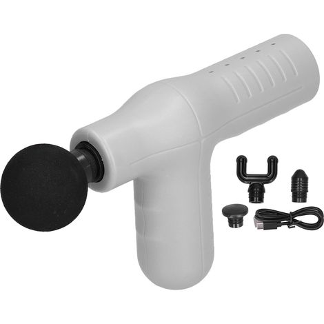Pistolet de massage électrique portatif, masseur à percussion pour soulager les douleurs musculaires des athlètes et pour l'entraînement, 7,4 V (gris) (1/5)