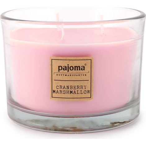 Bougie parfumée à la canneberge et à la guimauve 340 g, dans un bocal en verre avec couvercle en bois, pour env. 40 heures (1/2)