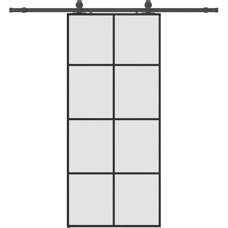 Maison Exclusive - Puerta corredera con set herrajes negro 90x205