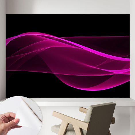 Fotomurale adesivo - murale da parete - Carta da parati autoadesiva - design parete moderno - Nastri rosa 104x70 cm (1/5)