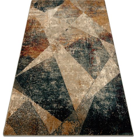 Wollteppich OMEGA RAMI Mosaik Smaragdfarbe green 235x350 cm