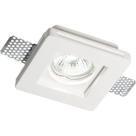 Faretto Incasso Moderno Samba Square Gesso Bianco 1 Luce Gu10 D60Cm (1/4)