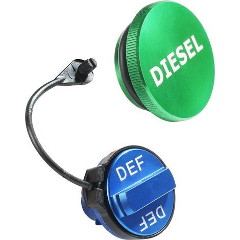 Bouchon de carburant, accessoires auto bouchon de carburant en aluminium combo set, bouchon de carburant diesel vert magnétique et corde anti - chute pour 2013 - 2018 RAM 1500 2500 3500 (1/5)