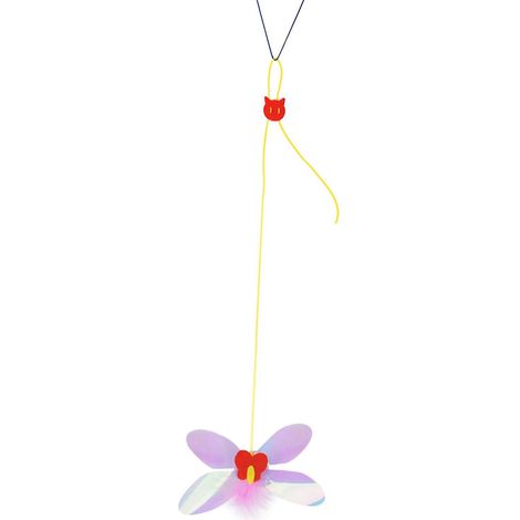 Libellule rebondissante rétractable pour chat, jouet à suspendre à la porte, griffoir, accessoire pour animaux de compagnie (1/4)