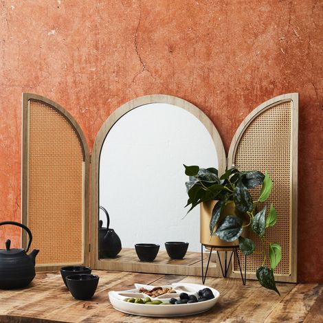 Miroir - HOME DECO FACTORY - Bali - À Volets - Marron (1/4)