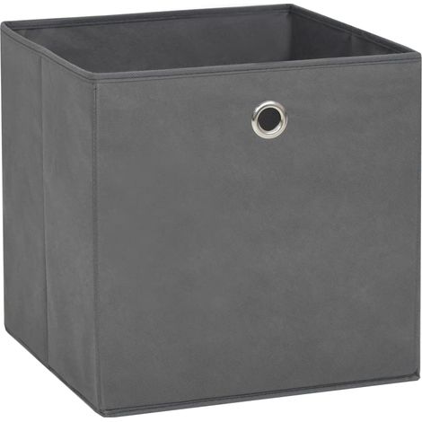 vidaXL Aufbewahrungsboxen 10 Stück Vliesstoff 28x28x28 cm Grau
