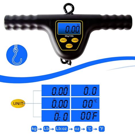 FLITI Waterproof Digital Fishing Scale 50kg/10g with Backlit LCD Screen and Rear Storage Hook for Travel and Camping (1/5)