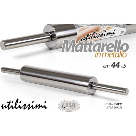 Mattarello in acciaio con manici 44x5 cm