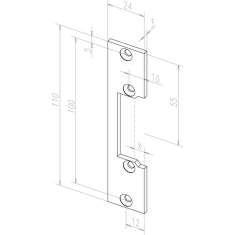 Flachschließbl.106 VA ma ktg.B.24xL.110mm DIN L/R ASSA ABLOY