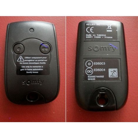 Télécommande navette RELAIS pour motorisations Somfy RTS – Enregistrement 2 motorisations – Compatible TaHoma et Evolvia Passeo 400/500 (1/2)