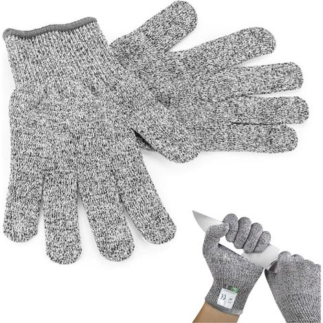 Gants Anti Coupure Protection de Sécurité Niveau 5. Gants de Travail pour Cuisine Bricolage Jardinage. Résistants Aux Coupures Pour Protection des Mains. XL - 26 cm (1/5)