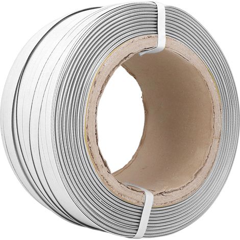 500 m PP-Umreifungsband, halbautomatisches Kunststoffumreifungsband, 20 kg Bruchfestigkeit, weiß, Industrieklebeband (1/5)