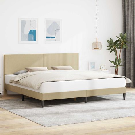 Estructura de cama Verde Claro Gris 180 x 200 cm Tela de Pana