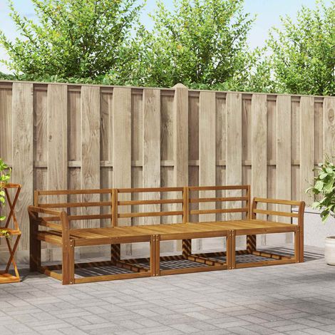 Outdoor-Sofagarnitur 3 pcs Natur Massivholz Akazie