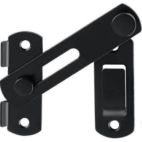 Verrou de portail plus épais, verrou de porte noir, petit verrou de portail coulissant pour portails en bois, portes intérieures et de jardin, en acier inoxydable, Ems9500-b -Sy (1/5)