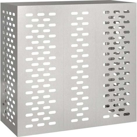 Cache-climatiseur, argenté, 110 x 50 x 105 cm, acier inoxydable (1/5)