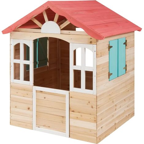 Casetta per Bambini in Legno 115x101x130 cm da Esterno Certificata FSC