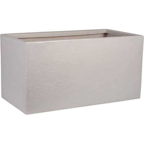 Pot de fleur - STRATA - Riven trough - Ø 38.5cm x 17.5cm H x 46.5cm L - Couleur pierre (1/2)