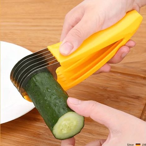 1 affettatrice per banane e cetrioli in acciaio inox per alimenti, ideale per grigliate e cucina all'aperto, un pratico accessorio da cucina, un oggetto indispensabile (1/5)