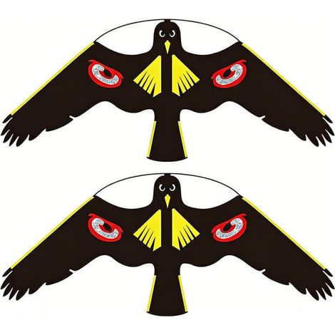Lot de 2 Oiseaux Effaroucheur Répulsif Flying Hawk Cerf-Volant Pour Jardin Épouvantail Cour Maison Décoration -protection de la Ferme (1/5)