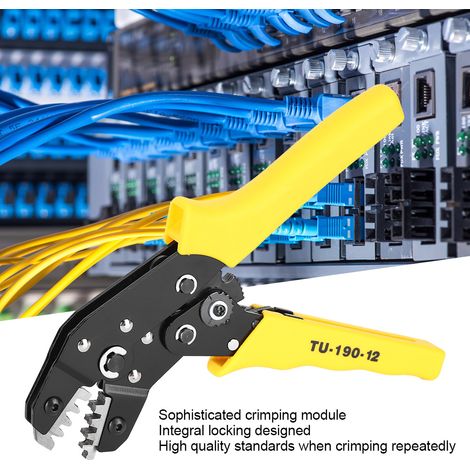Hochwertige Crimpzange TU-190-12, Ratschentyp, 18-28 AWG, 0,08-0,5/0,25/0,5/1,0 mm² (1/5)