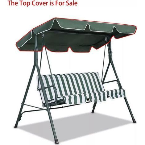 Toile Oxford 210D, toit de rechange imperméable pour balancelle de jardin 3 places, 164 x 114 x 15 cm (vert) (1/5)