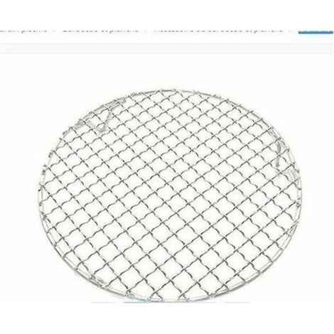 LIFCAUSAL Pince de barbecue coréen en acier inoxydable 304 Pieds argentés avec maillage rond de 35cm pour cuisson optimale (1/5)