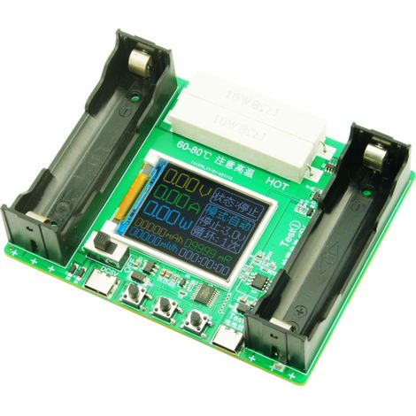 Comprobador de capacidad de baterías 18650, medición de resistencia, pantalla de 1,77", interfaz Tipo-C