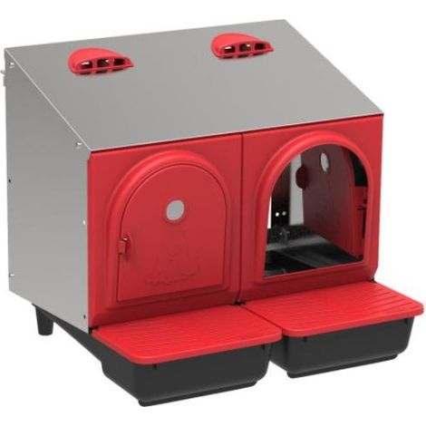 Ponedero exterior para gallinas 2 zonas 52x45x48 cm, resistente y compacto para exterior (1/3)