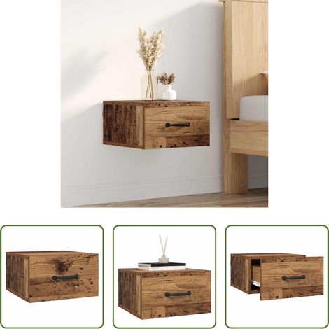 Schubladen - Nachttisch mit Schubladen Altholz 35 x 35 x 20 cm Holzwerkstoff (1/5)