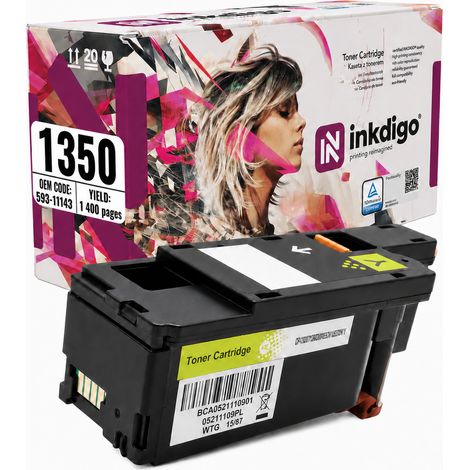 Tóner Inkdigo 593-11143 compatible con Dell 1250C C1760nw 1355CN 1350CNW con certificación TÜV. (1/5)