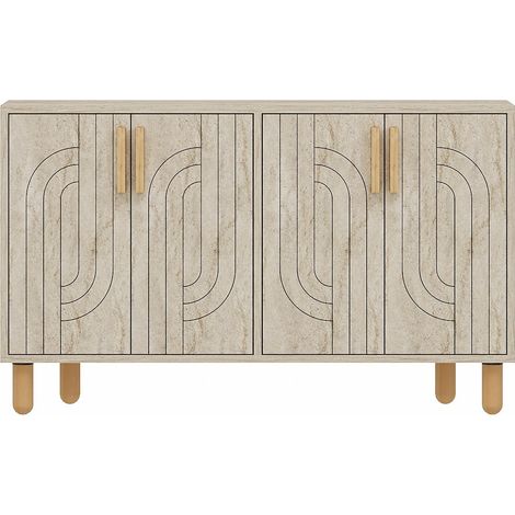 Anrichte aus Holz "Rodney" - 120 x 30 x 74 cm - Travertin