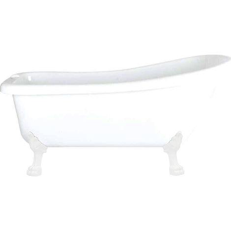 Hudson Reed – Baignoire îlot acrylique sur pieds pattes de lion blanches – Monobloc double épaisseur 4-6mm – Contenance 175L – Dimensions 171x71.5x76cm