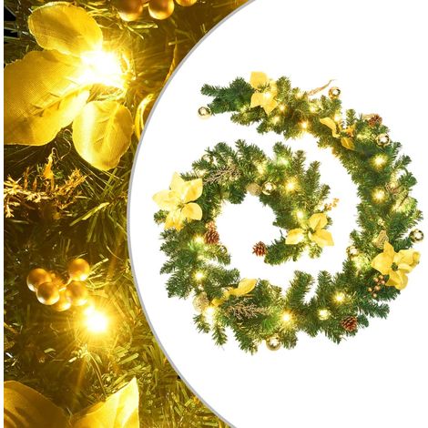 Weihnachtsgirlande mit LED-Lichtern Grün 2,7 m PVC (1/5)