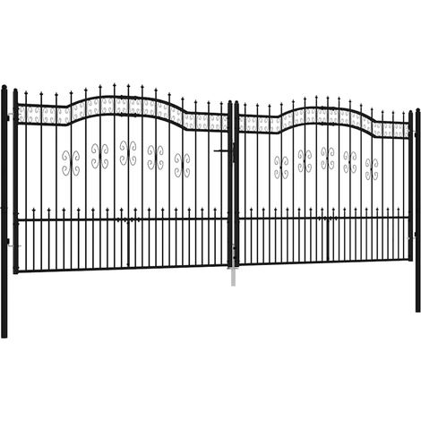 Maison Exclusive - Gartentor KAMPEN mit Speerspitze Schwarz 394,5 (1/5)
