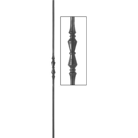 Barreau rond lisse ø12mm et hauteur 1000mm en fer forgé avec un motif - DECO FER FORGE