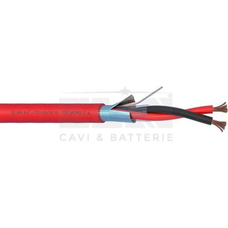 Elan cavo antincendio twistato 100% Rame Schermato 2x1,00 PVC 50m o 100m - 032101R 100 Mt