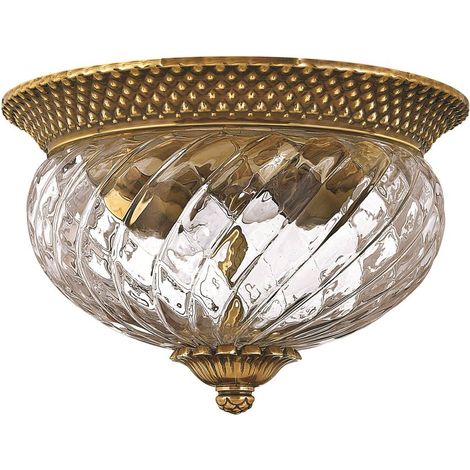Plafoniera Contemporanea Plantation Ottone Bronzo Brunito Vetro 2 Luci E27 (1/5)