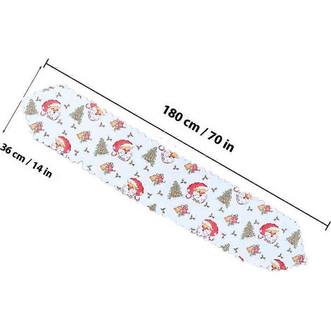 Chemin de table de Noël imprimé, compatible avec les fêtes de Noël (1/4)