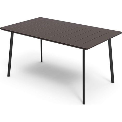 tavolo da esterno keter "metalea" in polipropilene bronzo 146x87x75 cm (1/5)