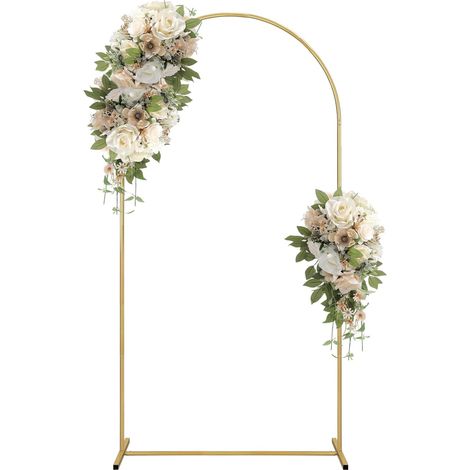 2m Gold Metal Background Arch for Wedding Arch Balloon Arch Garden Arch Frame for Wedding Birthday Party Flower Arch Decoration (1/5)