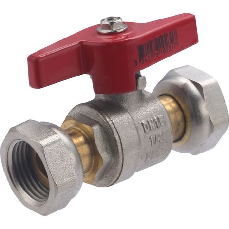 Noyon & Thiebault – Vanne d'arrêt quart de tour femelle écrou libre 15x21 – Compatible eau potable – Installation facile avec joint – Laiton durable
