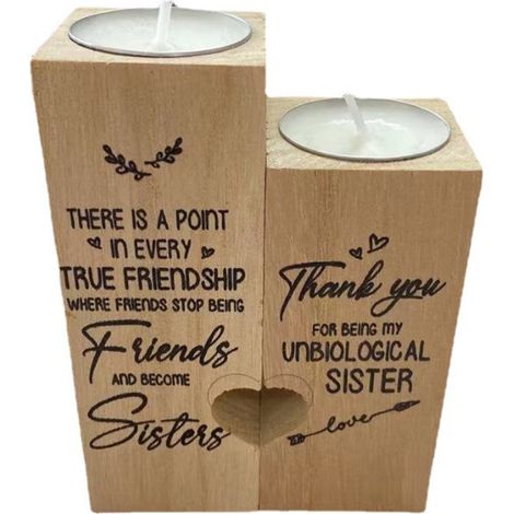 Bougeoir imprimé double face - Bougie pour meilleure amie, cadeau d'anniversaire ou de Noël (1/4)