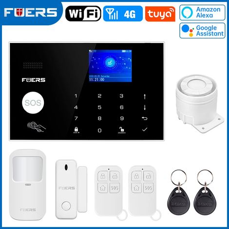 (Pack 1) Système d'alarme sans fil intelligent Wi-Fi 4G, système antivol et de sécurité pour la maison, avec capteur (1/5)