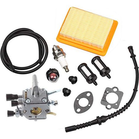 Ensemble de carburateur Stihl FS120 FS200 FS250 FS300 - Avec filtre à air tuyau d'huile etc.